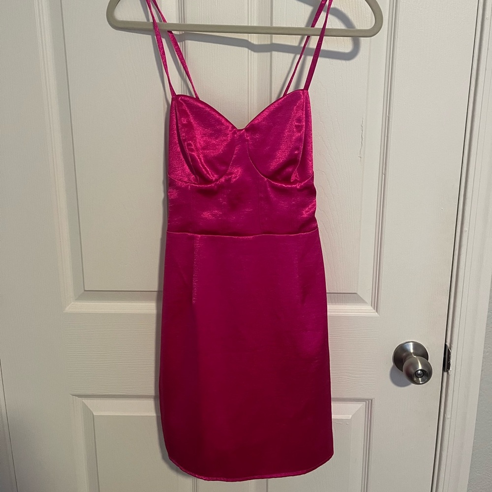Hot Pink Mini Corset Dress